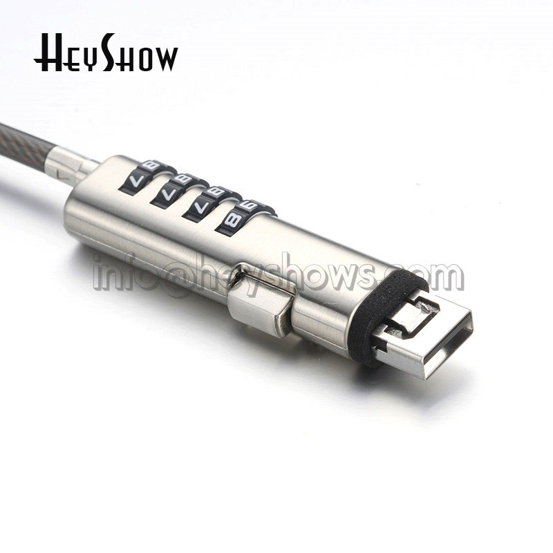 Cable Lock Laptop - 4-значный кодовый замок для USB-порта ноутбука,