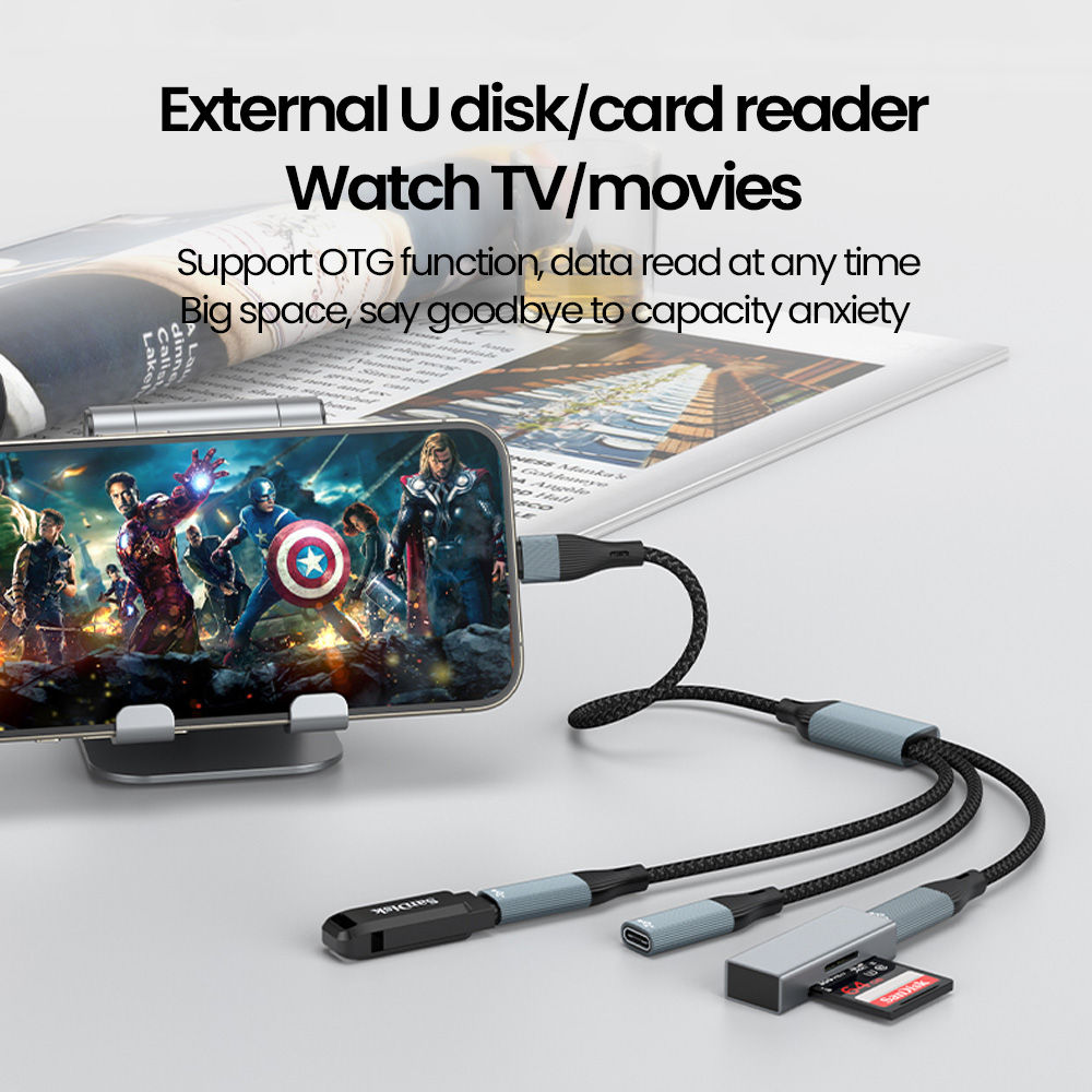 3 в 1 Концентратор типа C USB- – обзор и цена Cable Lock Laptop